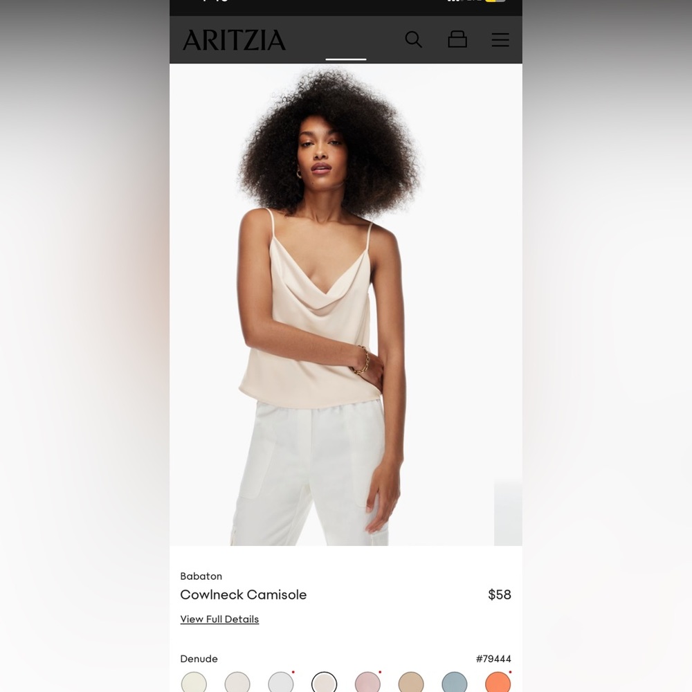 ARITZIA Babaton Tank. Color: Nude. Size: M